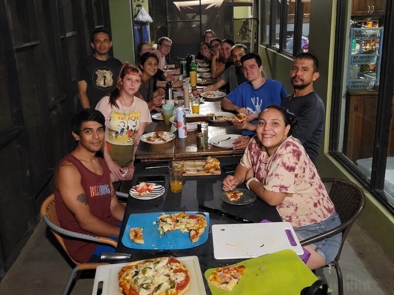 Photo of a dinner with the Taboga field team